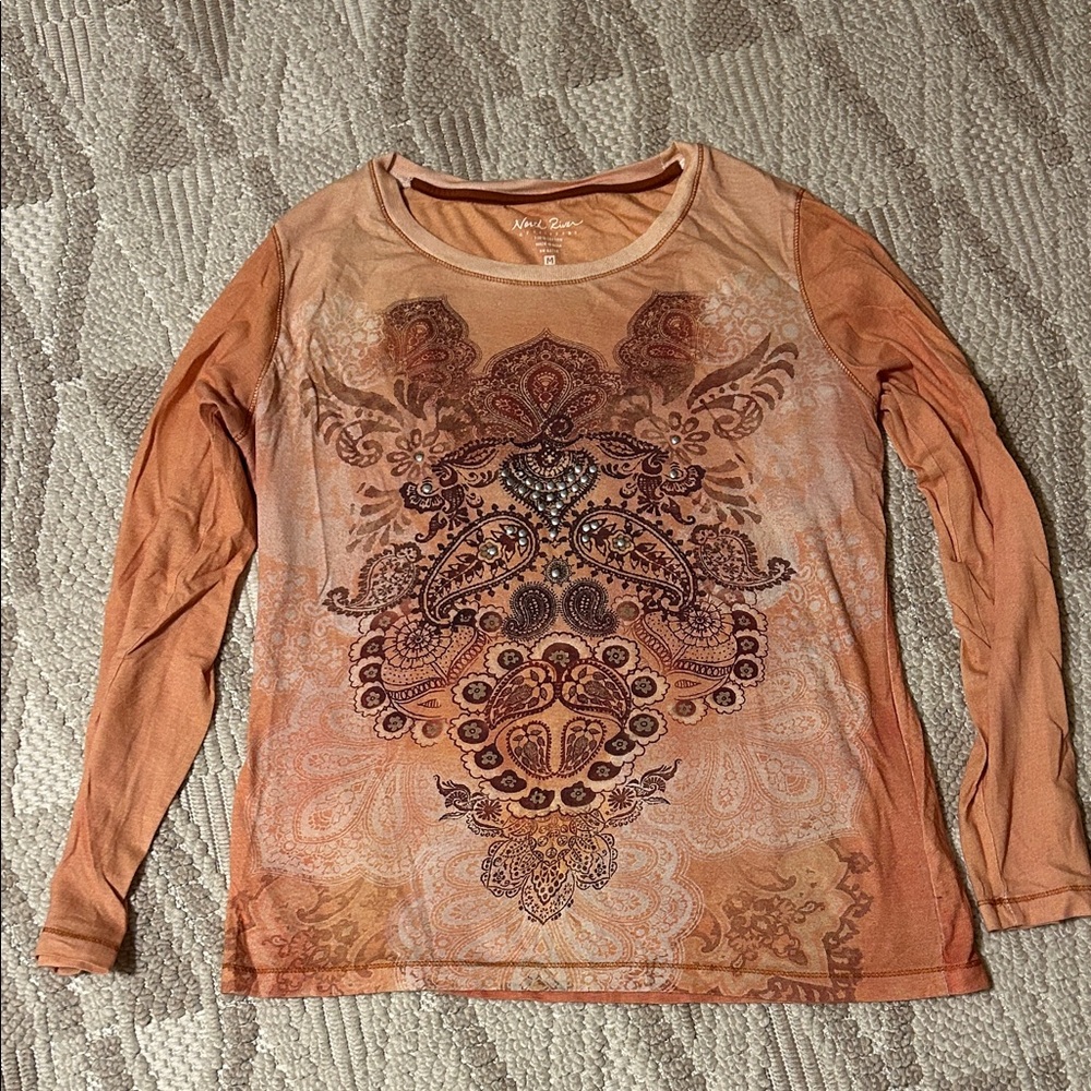 Artisan Design Burnt Orange Paisley T-Shirt
